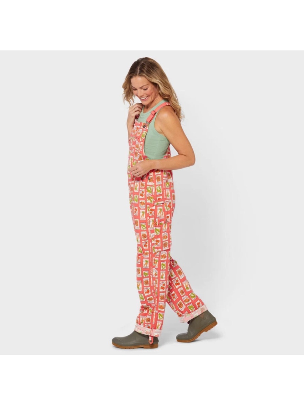 Duluth Trading Co. Heirloom Gardening Overalls in Coral Seed Packet